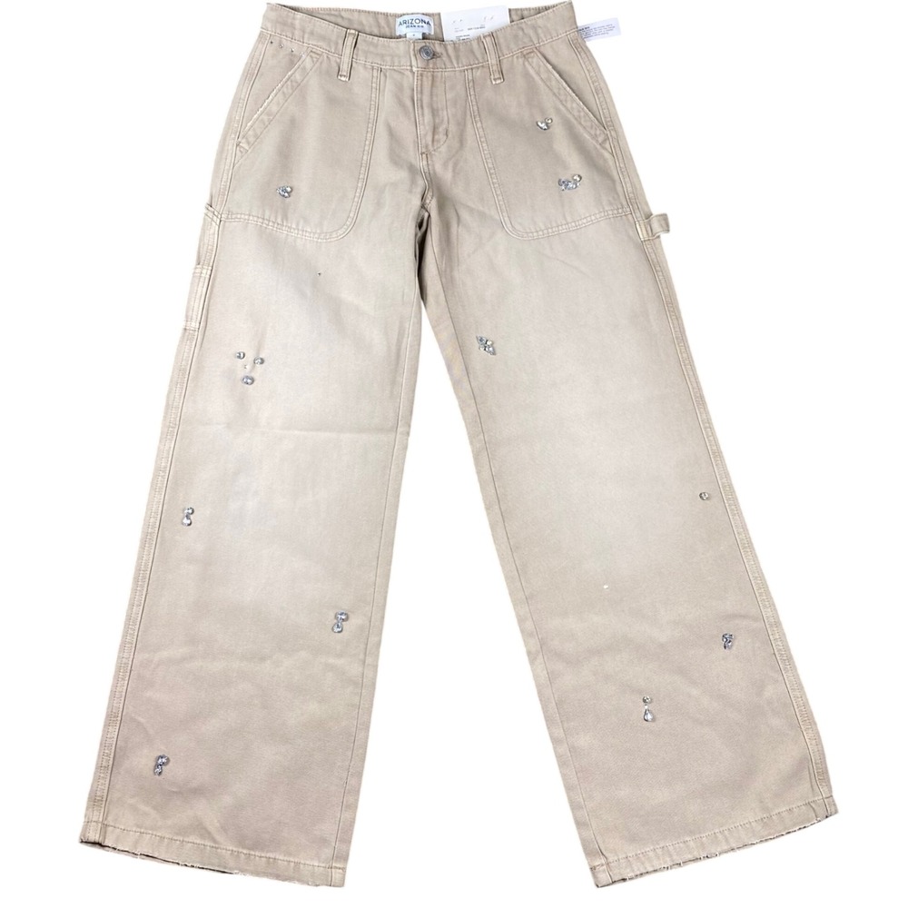 Arizona Jean Co Uber Baggy Pants Women 2 Brown Low Rise Carpenter Y2K Gorpcore